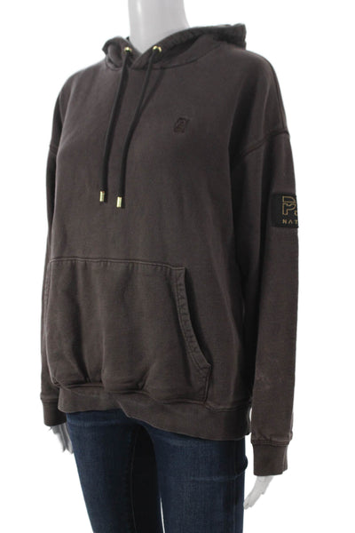 PE Nation Womens Hooded Pullover Cotton Brown Sweatshirt Size S