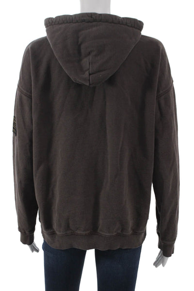 PE Nation Womens Hooded Pullover Cotton Brown Sweatshirt Size S
