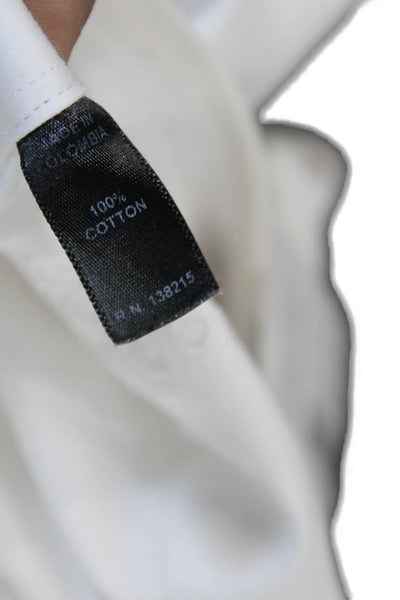 Ragazzo Uomo Men's White Cotton Collared Long Sleeve Dress Shirt Size 15