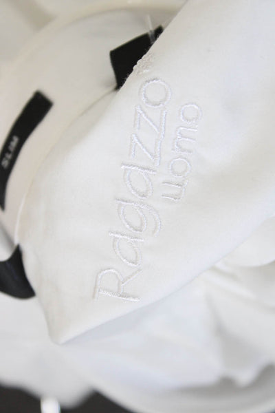 Ragazzo Uomo Men's White Cotton Collared Long Sleeve Dress Shirt Size 15