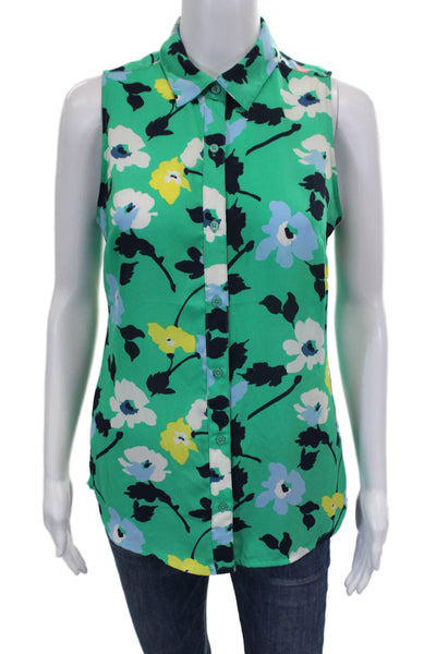 Banana Republic Womens Green Collared Sleeveless Basic Blouse Size XS Petite