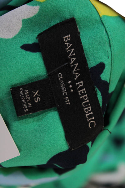 Banana Republic Womens Green Collared Sleeveless Basic Blouse Size XS Petite