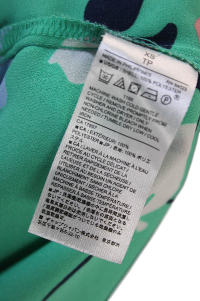 Banana Republic Womens Green Collared Sleeveless Basic Blouse Size XS Petite