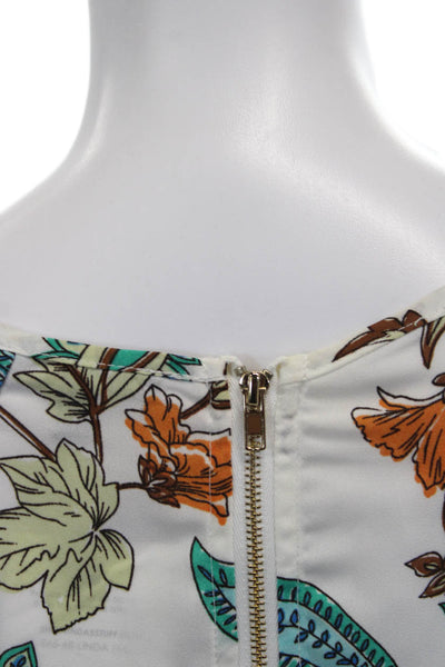 Paper Moon Women Basic Floral Boat Neck Polyester Blouse 3/4 Sleeve Size S