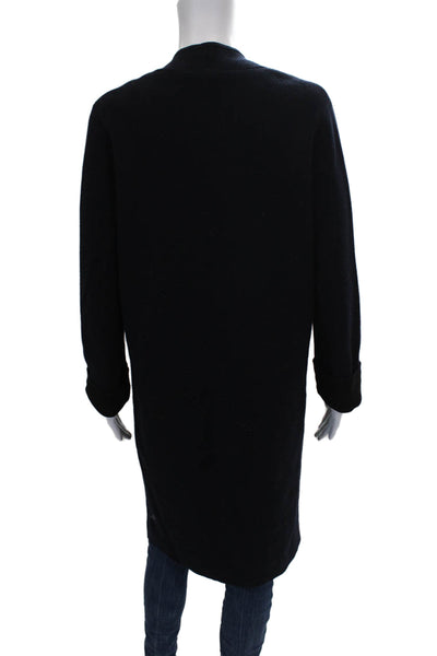 Theory Women Wool Black Cardigan Sweater Round Neck Long Sleeve Size PP