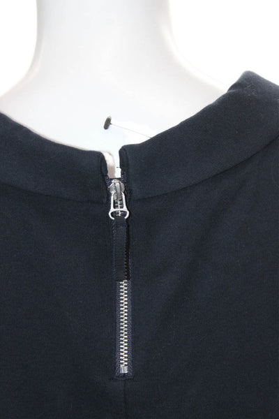 Talbots Women Shift Dress Blue Cowl Neck Sleeveless Short Cotton Size PP