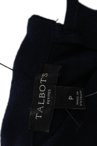 Talbots Women Shift Dress Blue Cowl Neck Sleeveless Short Cotton Size PP
