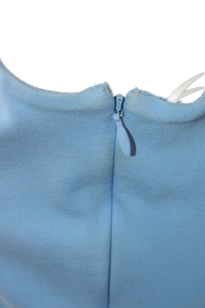 Theory Womens Fit & Flare Dress Blue Square Neck Sleeveless Long Zip Size PP