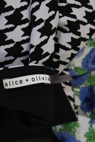 Alice + Olivia Womens Mini Skirt Black Check Polyester Zip Size 6