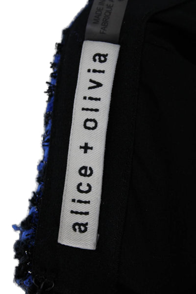 Alice + Olivia Women Blue Wrap Mini Check Polyester Zip Skirt Size 6