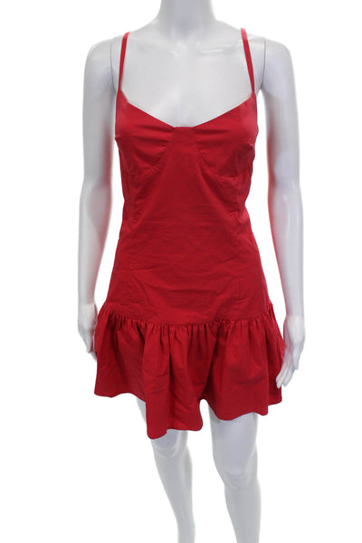 More To Come Women Mini Dress Red Sweetheart Cotton Size L