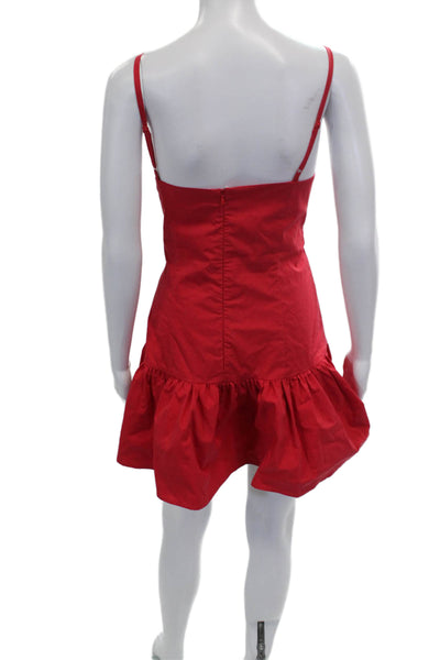 More To Come Women Mini Dress Red Sweetheart Cotton Size L
