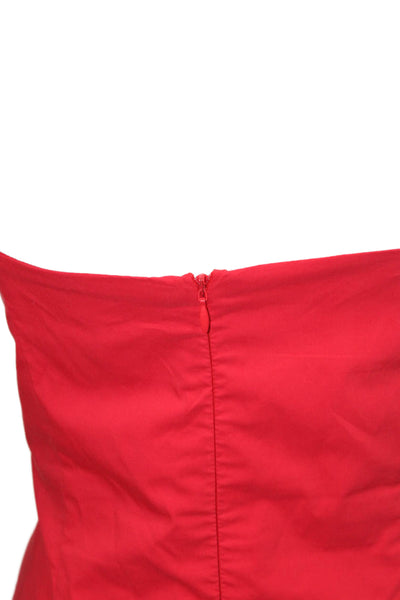 More To Come Women Mini Dress Red Sweetheart Cotton Size L