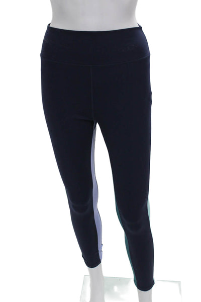 Addison Bay Womens Ankle Leggings Multicolor Colorblock Pull On Size L