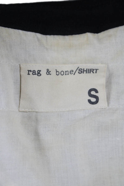 Rag & Bone Womens Basic Jacket Black Cotton Button Long Sleeve Size S