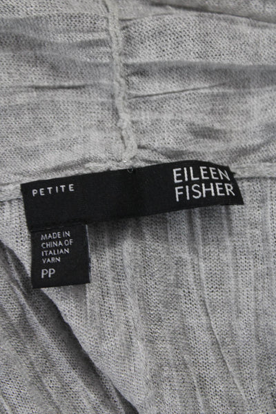 Eileen Fisher Womens Cardigan Sweater Gray Viscose 3/4 Sleeve Size PP