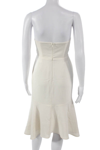 Karina Grimaldi Women Mermaid Sweetheart Ivory Knee Length Dress Size S