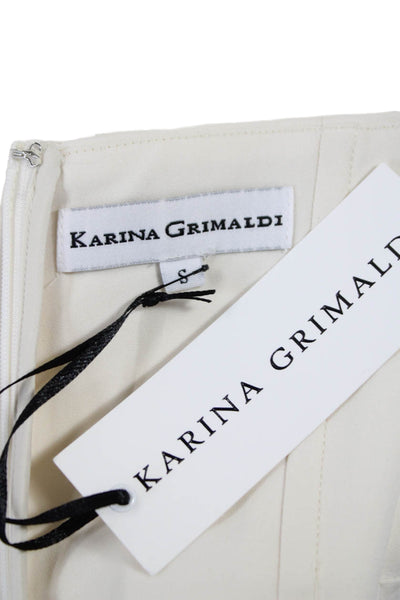 Karina Grimaldi Women Mermaid Sweetheart Ivory Knee Length Dress Size S