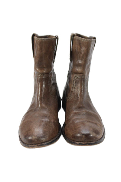 Frye Womens Leather Pull On Anna Shortie Ankle Boots Brown Size 5.5 Medium
