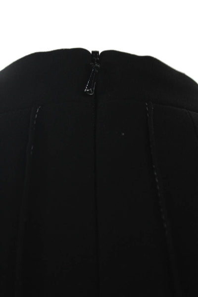 Karen Millen Women Fit & Flare Dress Black High Neck Sleeveless Knee Size 12