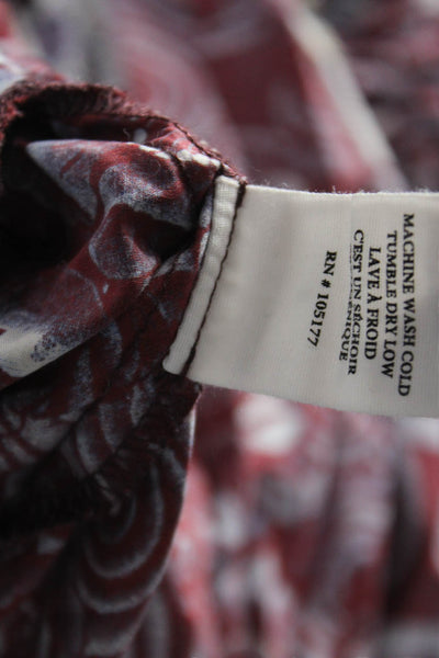 Ulla Johnson Womens Maxi Floral Scoop Neck Cotton Mid Calf Dress Zip Size 0