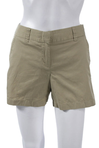 J Crew Womens Chino Shorts Beige 100% Cotton Zip Closure Size 2
