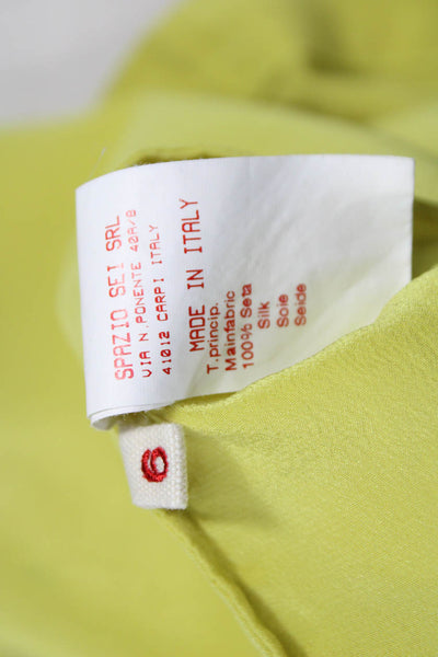 Marni Womens Basic Tank Yellow Silk High Neck Sleeveless Zip Size 6