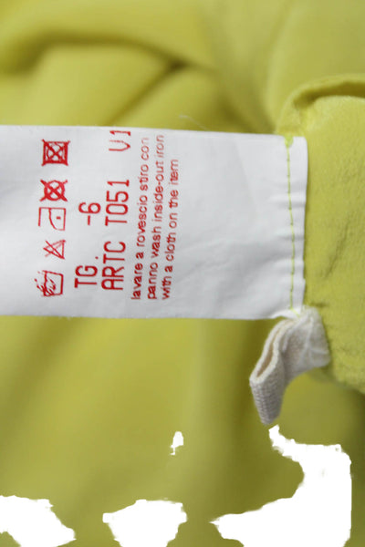 Marni Womens Basic Tank Yellow Silk High Neck Sleeveless Zip Size 6