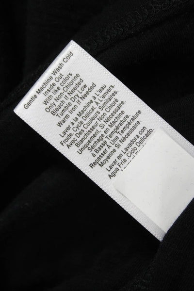 Nation LTD Womens Black Basic T-Shirt Pima Cotton Round Neck Long Sleeve Size S