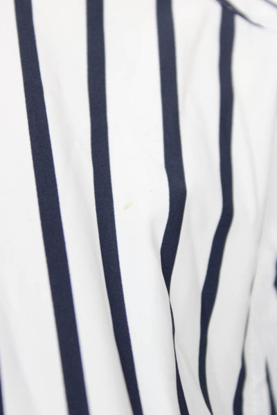 Zara Men Button Down Striped White Collared Long Sleeve Nylon Shirt Size M