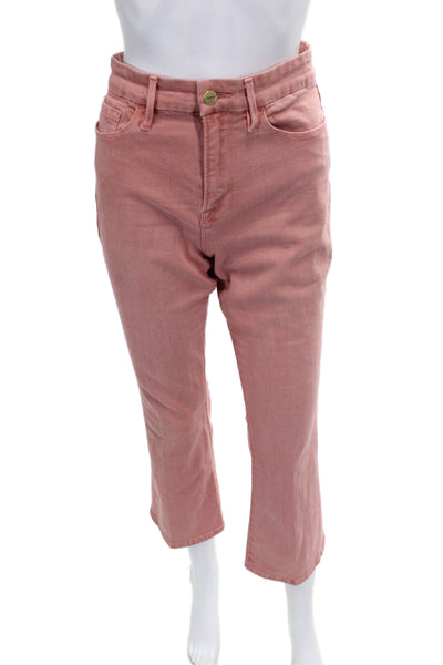 Frame Womens Cropped High Rise Pink Jeans 26 Inseam Size 30