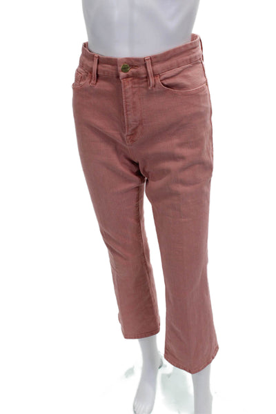 Frame Womens Cropped High Rise Pink Jeans 26 Inseam Size 30