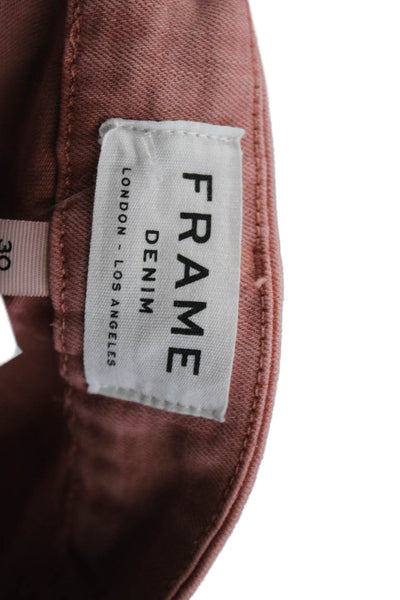 Frame Womens Cropped High Rise Pink Jeans 26 Inseam Size 30