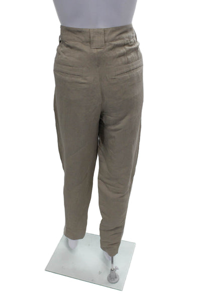 Marc Cain Womens Beige Chino Pants Linen Button Inseam 32 Size 5