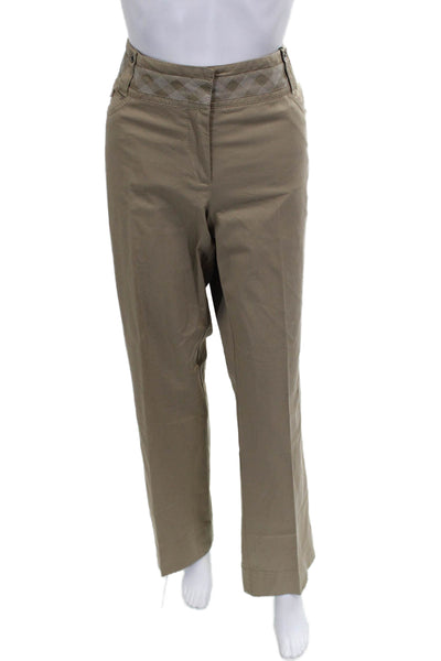Marc Cain Women Dress Pants Beige Cupro Argyle Zip Size 5