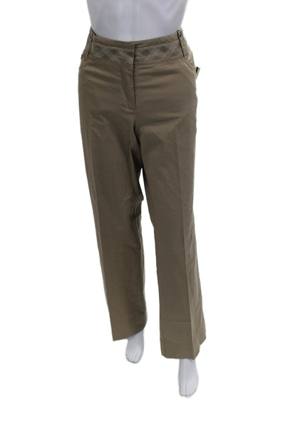 Marc Cain Women Dress Pants Beige Cupro Argyle Zip Size 5
