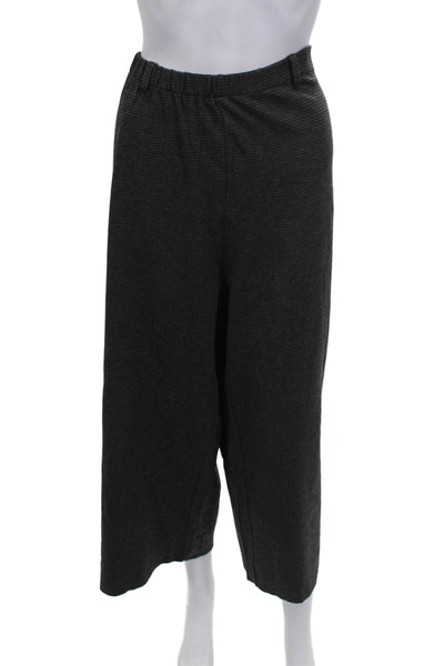 Lilith Women Cropped Checked Gray Viscose Blend Pants Size XL
