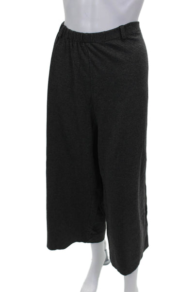 Lilith Women Cropped Checked Gray Viscose Blend Pants Size XL