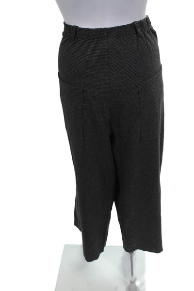 Lilith Women Cropped Checked Gray Viscose Blend Pants Size XL