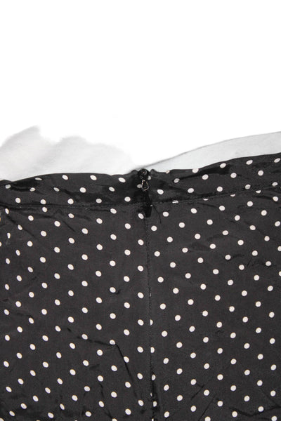 Lilith Women Black Viscose Polka Dot Straight Pencil Skirt Knee Length Size M