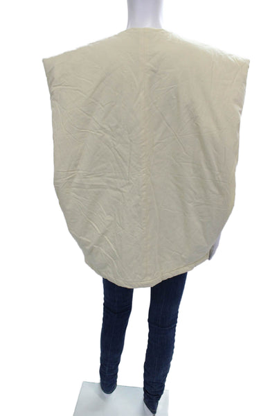 Self Contrast Womens Quilted Sleeveless Vest Yellow 100% Cotton Size One Size