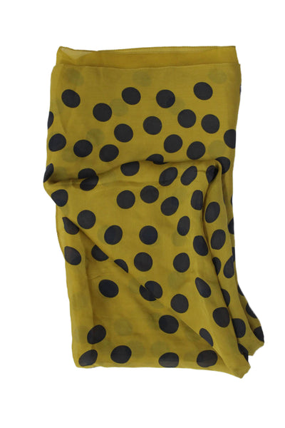 Moschino Cheap & Chic Womens Silk Polka Dot Print Wrap Scarf Yellow