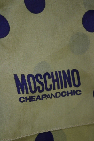 Moschino Cheap & Chic Womens Silk Polka Dot Print Wrap Scarf Yellow