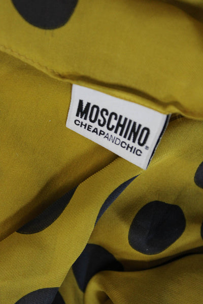 Moschino Cheap & Chic Womens Silk Polka Dot Print Wrap Scarf Yellow