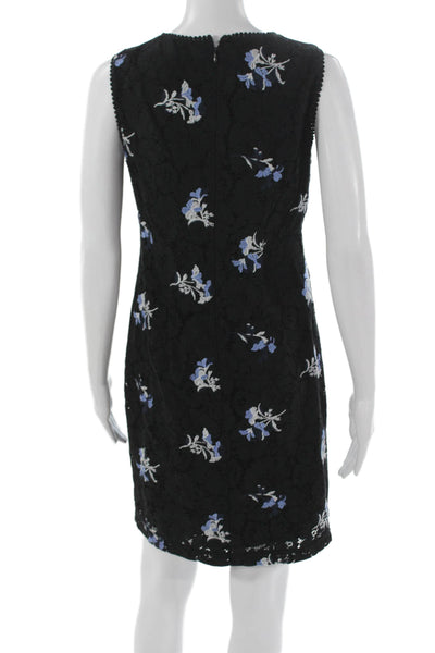 Ann Taylor Womens Shift Dress Black Cotton Sleeveless Round Neck Short Size 2P