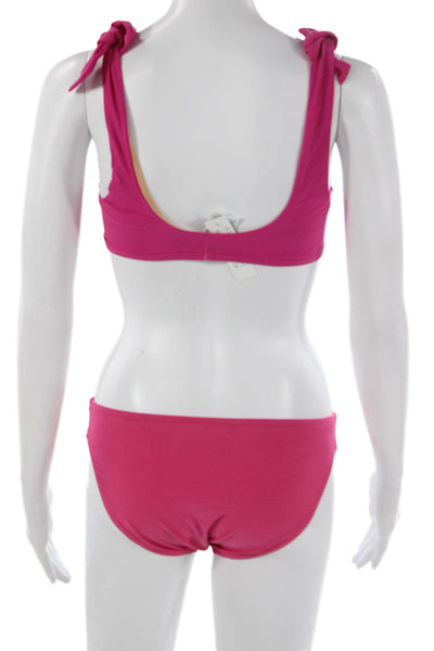 J Crew Women Two-Piece Bikini Pink Recycled Polyamide Size S