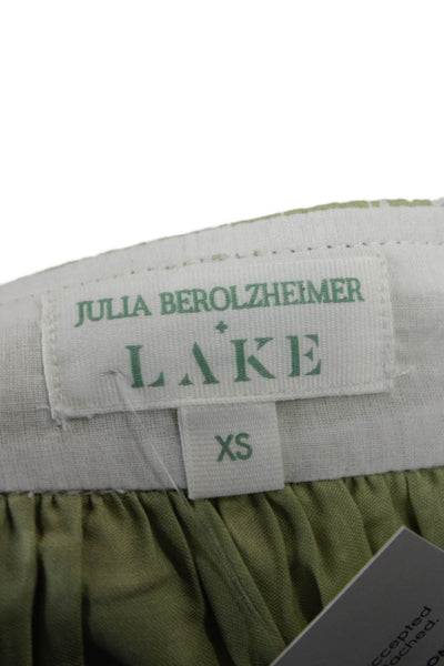 Lake Womens Sundress Green Floral Cotton Square Neck Sleeveless Tie Size XS