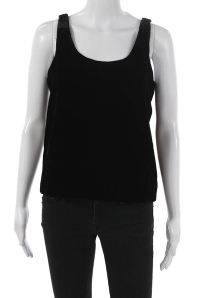 J Crew Women Petite Basic Sleeveless Scoop Neck Tank Black Size 4P