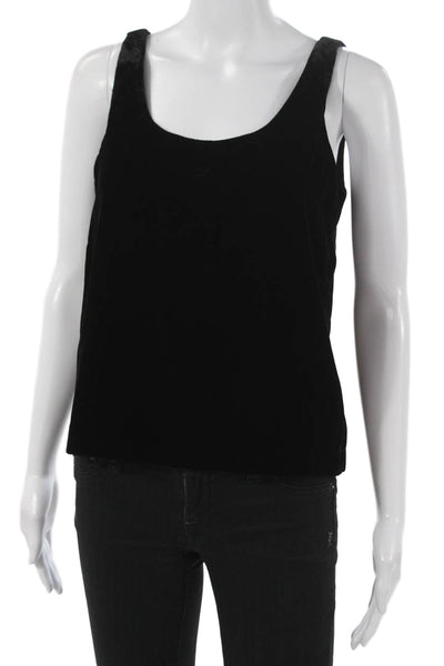 J Crew Women Petite Basic Sleeveless Scoop Neck Tank Black Size 4P