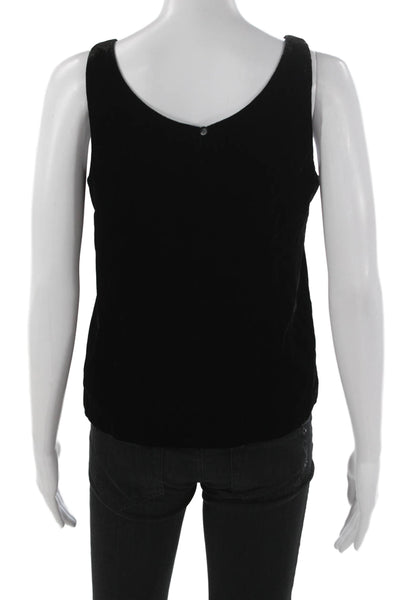 J Crew Women Petite Basic Sleeveless Scoop Neck Tank Black Size 4P